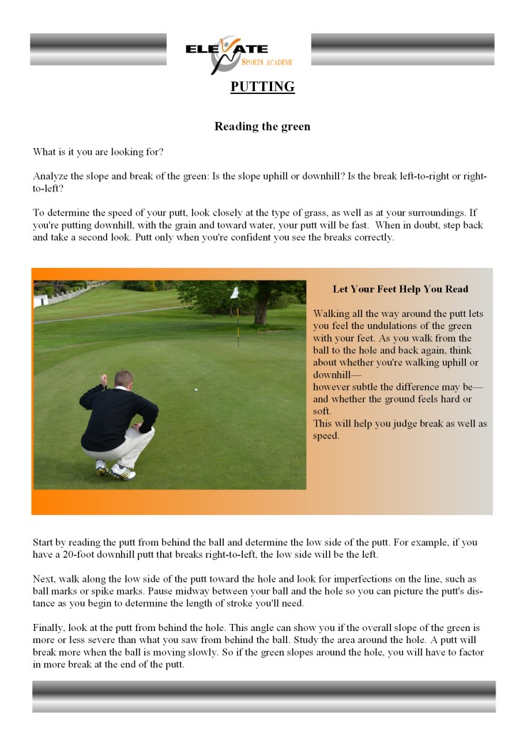 putting reading the green