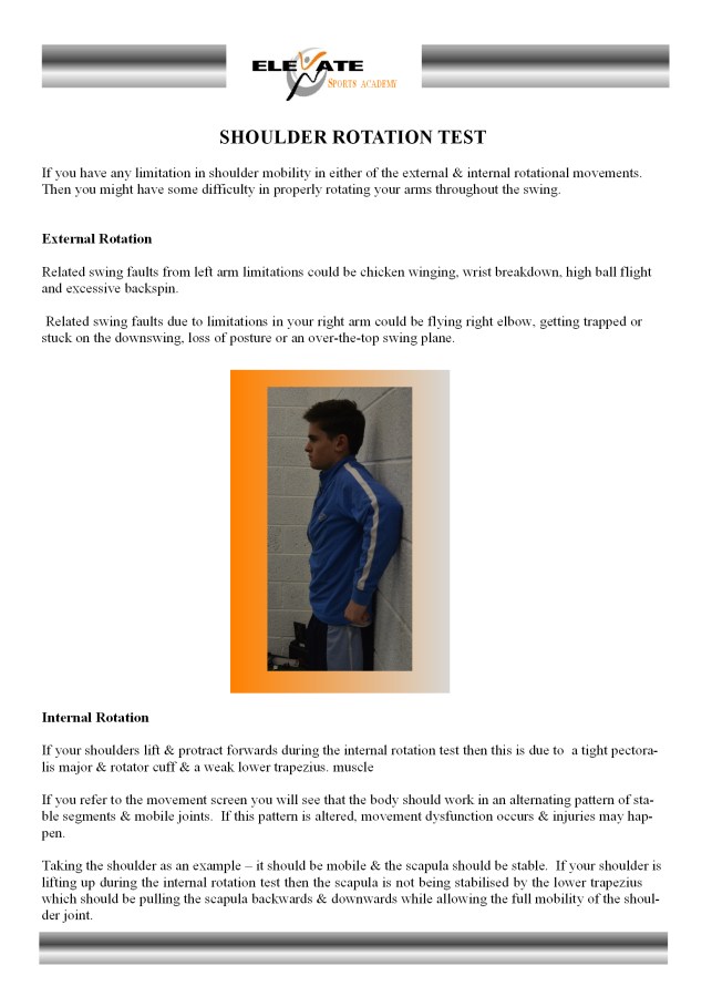 internal shoulder rotation Screen